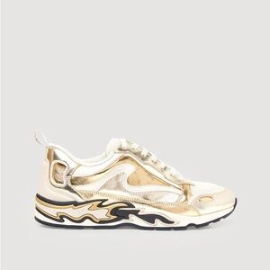 Sandro Flame Gold and Beige Women's Sneakers Size 39
